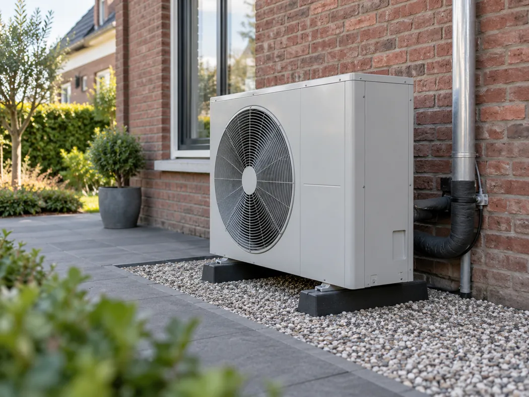 Installatie-unit bij een woning als illustratie van woningcomfort