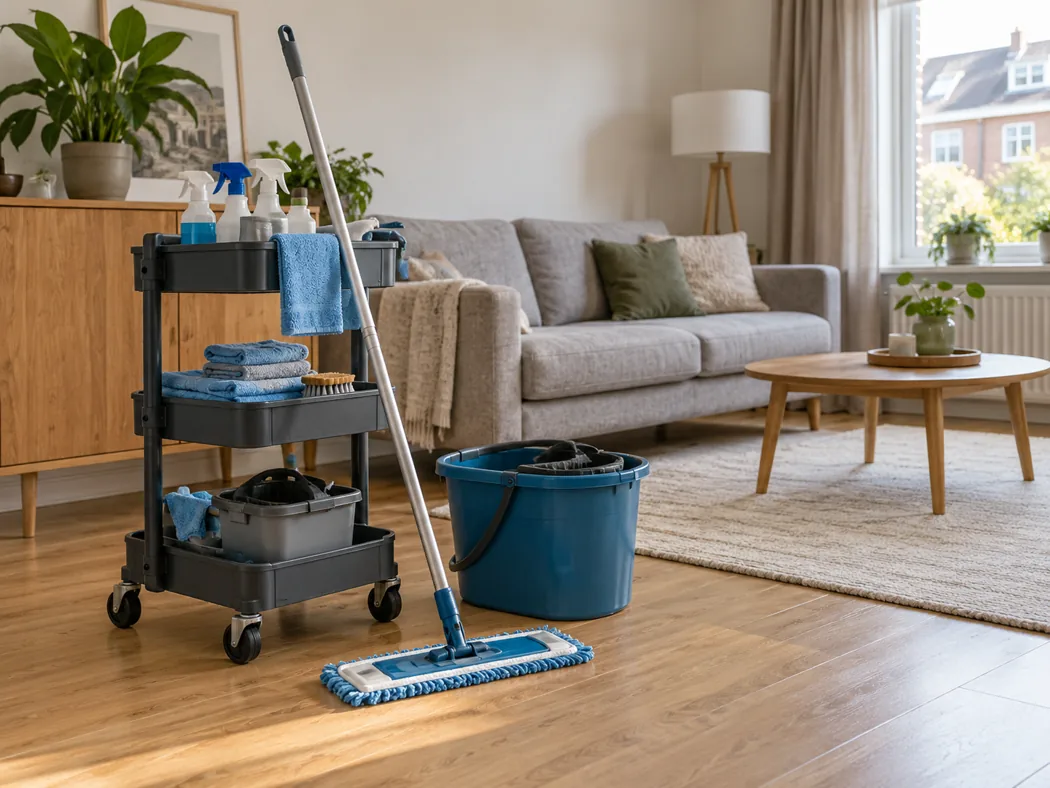 Schoonmaakmiddelen en een nette woonruimte